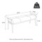 48.25"W Modern Brown Upholstered Bench with Wooden Arms and Metal Legs